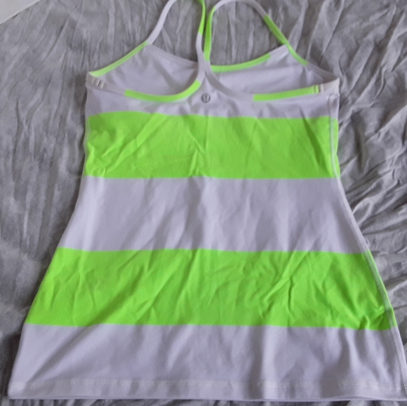 Lululemon Power Y Tank White Stripe Zippy Green - Picture 5 of 10